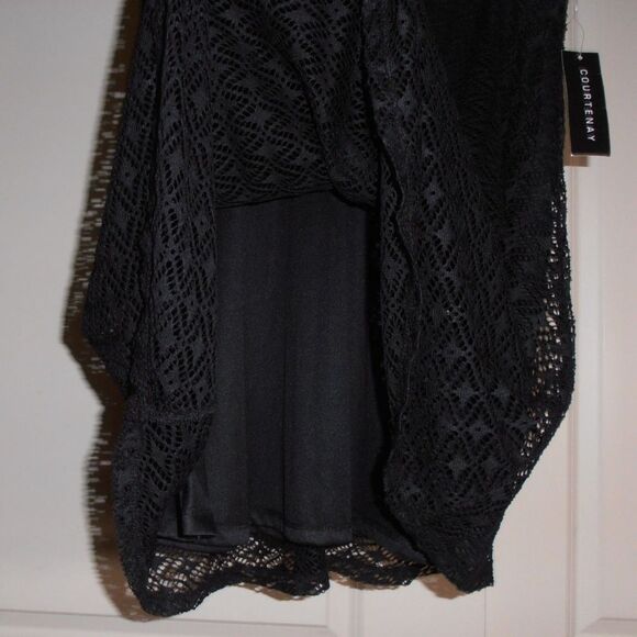 Courtenay Black Lace Skirt Sz 12 Swim Cover-Up Vibe ✨ Double Layered Flare - Picture 2 of 4